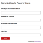 Calorie Counter Form