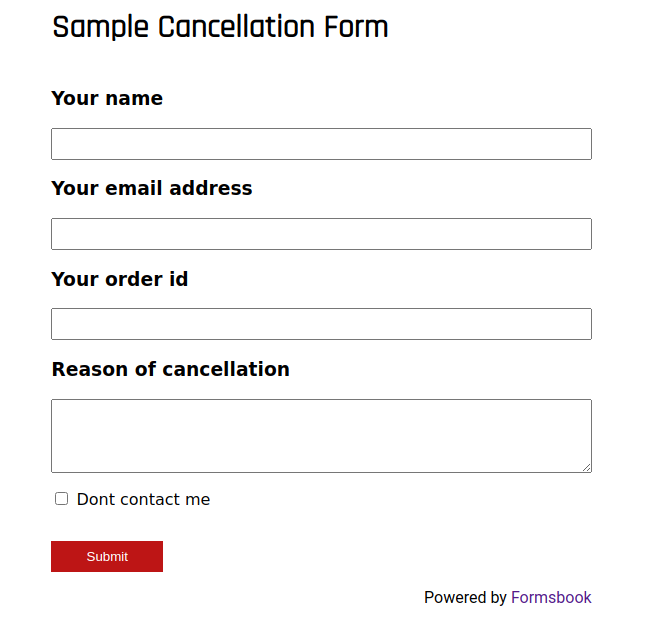 Cancellation Form