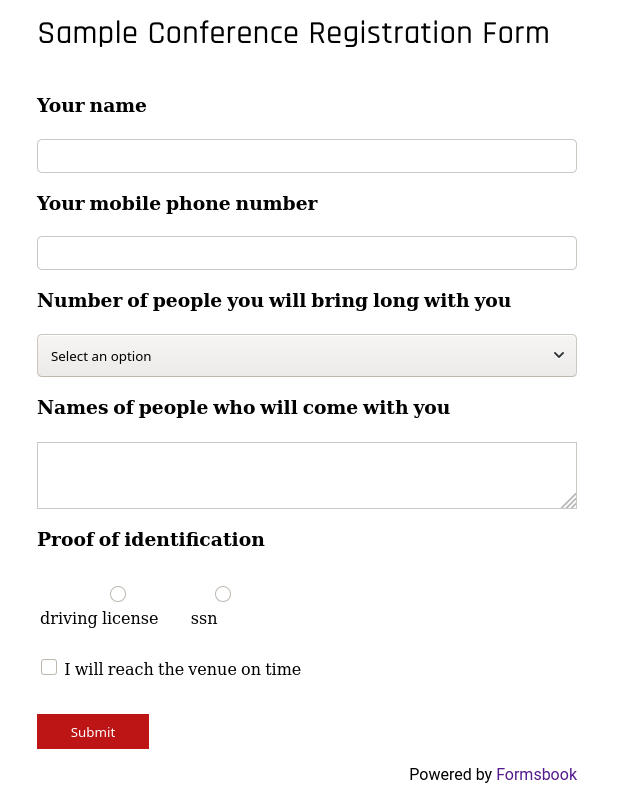 Conference Registration Form