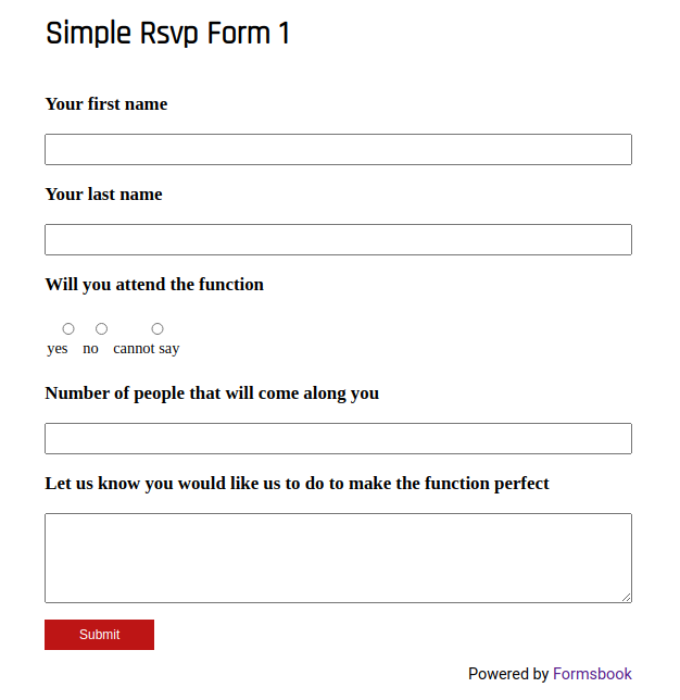 Simple Rsvp Form