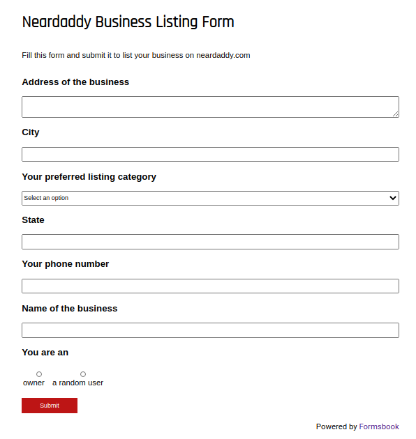 Business Details Form 2