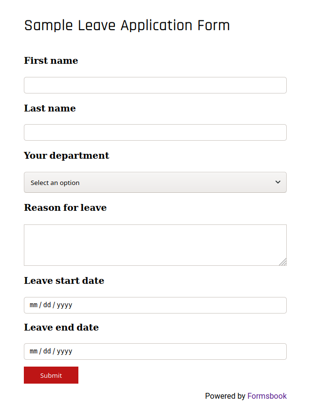 Leave Application Form