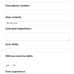 Sample Job Application Form Fb