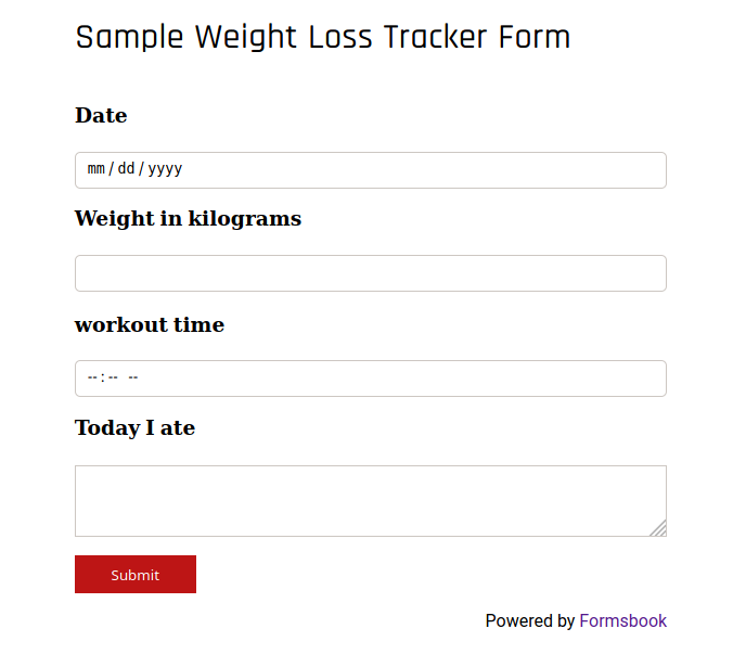Sample Weight Loss Tracker