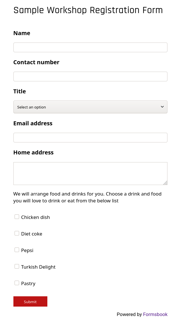 workshop registration form