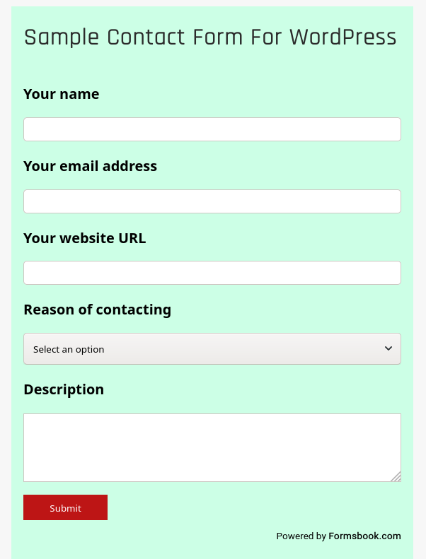 contact form for wordpress