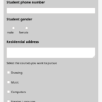 course registration form
