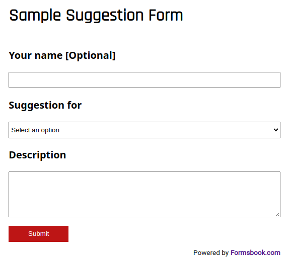 Suggestion form