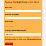 sample football registration form