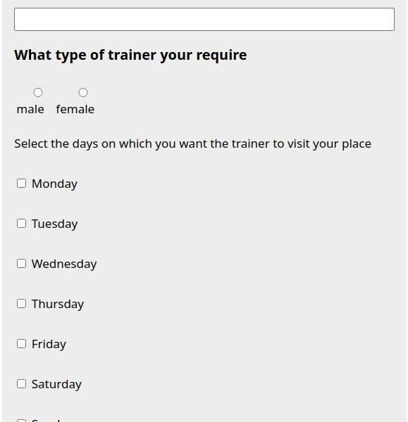 personal trainer form