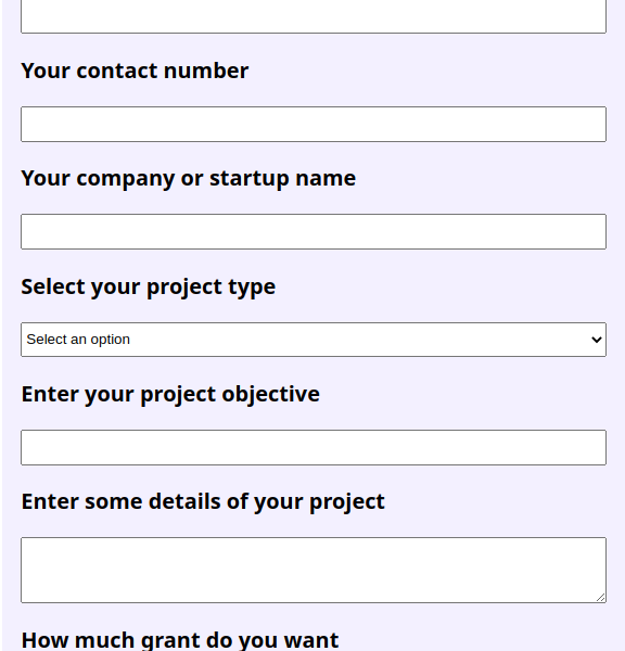 grant application form