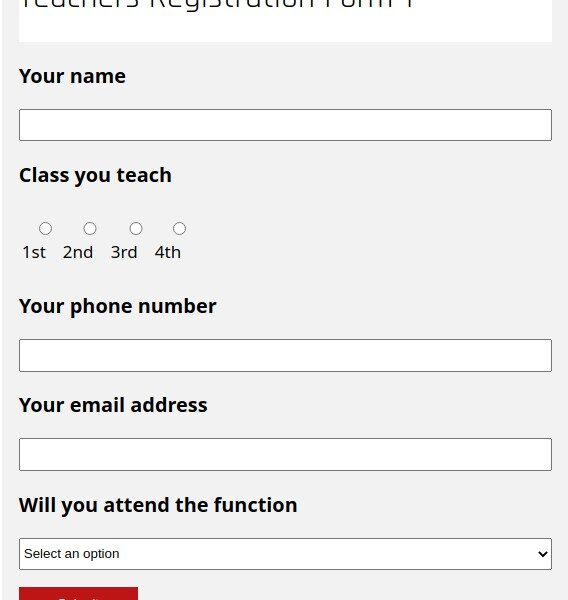 Teachers registration form